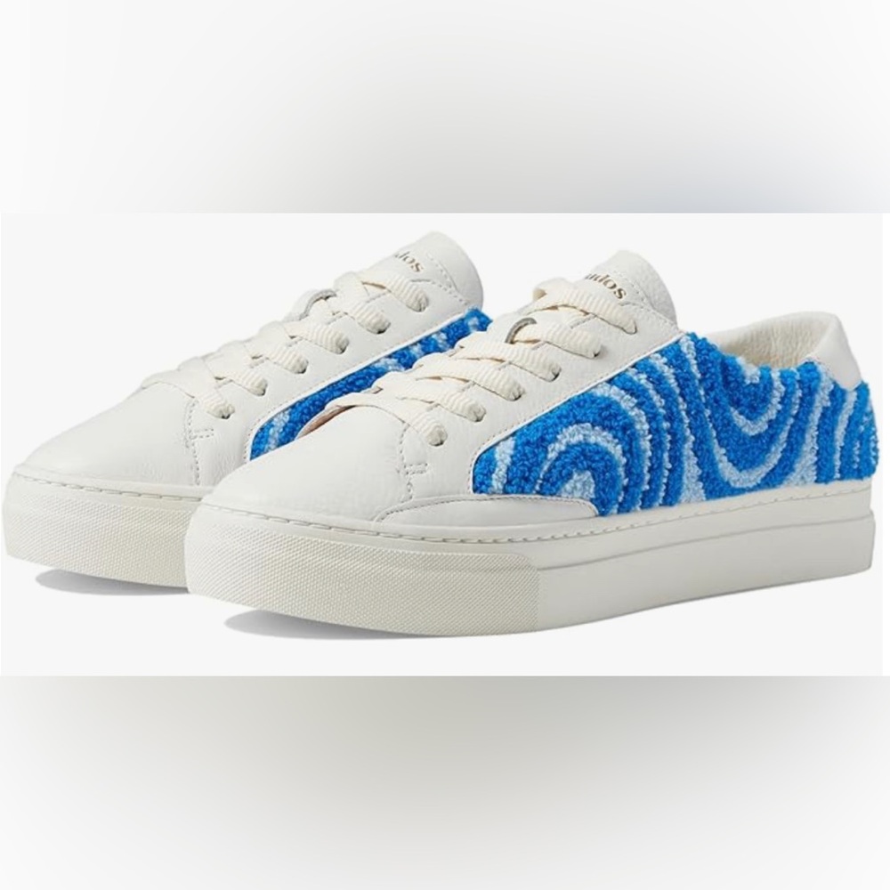 Soludos Women’s Ibiza Platform Psychedelic Spiral Marine Blue Size 7 New